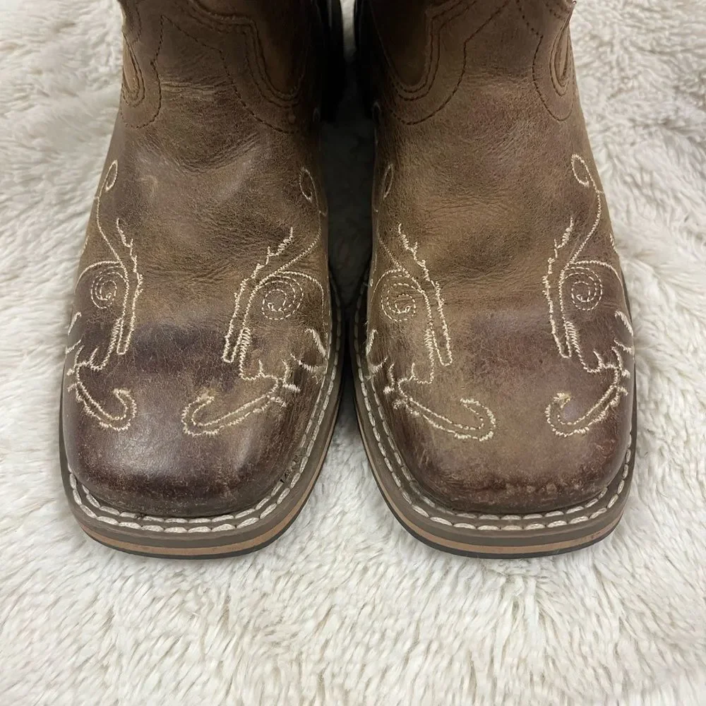 SMOKEY MOUNTAIN BOOTS /youth✨12.5regular✨Embroidered Brown Cowboy Boots. Unisex
